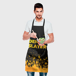 Фартук кулинарный Demon Slayer - gold gradient: символ сверху, цвет: 3D-принт — фото 2