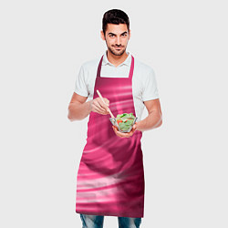 Фартук кулинарный Абстрактный волнистый узор в красно-розовых тонах, цвет: 3D-принт — фото 2