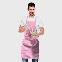 Фартук кулинарный Барби - белый горошек на розовом, цвет: 3D-принт — фото 2