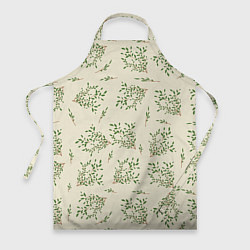 Фартук кулинарный Веточки с зелеными листьями, цвет: 3D-принт