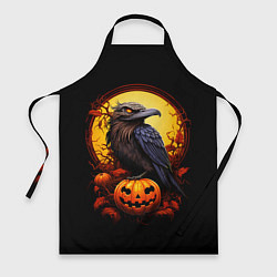Фартук кулинарный Halloween - ворон и тыква, цвет: 3D-принт