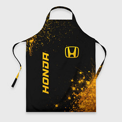 Фартук кулинарный Honda - gold gradient: надпись, символ, цвет: 3D-принт