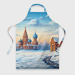 Фартук кулинарный Российская зима, цвет: 3D-принт