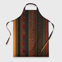 Фартук кулинарный Этнический узор в вертикальную полоску, цвет: 3D-принт