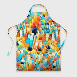 Фартук кулинарный Кисти художника, цвет: 3D-принт