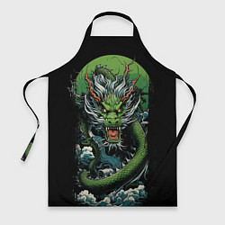 Фартук кулинарный Зеленый дракон символ 2024, цвет: 3D-принт