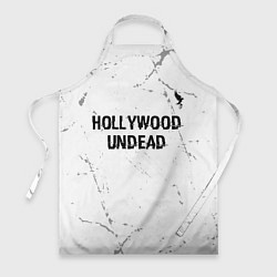 Фартук кулинарный Hollywood Undead glitch на светлом фоне посередине, цвет: 3D-принт