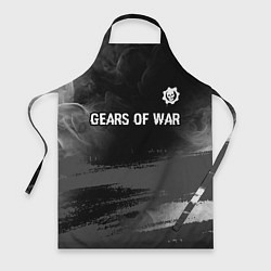 Фартук кулинарный Gears of War glitch на темном фоне посередине, цвет: 3D-принт
