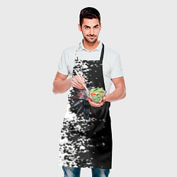 Фартук кулинарный Ведьмак чернобелые краски, цвет: 3D-принт — фото 2
