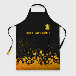 Фартук кулинарный Three Days Grace - gold gradient посередине, цвет: 3D-принт