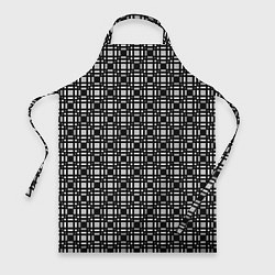 Фартук кулинарный Черно белый геометрический клетчатый узор, цвет: 3D-принт