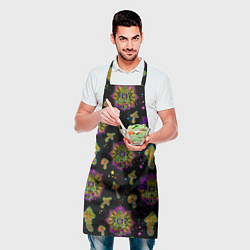 Фартук кулинарный Грибы и мандалы, цвет: 3D-принт — фото 2
