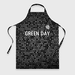 Фартук кулинарный Green Day glitch на темном фоне посередине, цвет: 3D-принт