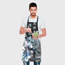 Фартук кулинарный Эола иероглифы - Геншин Импакт, цвет: 3D-принт — фото 2