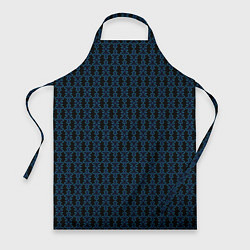 Фартук кулинарный Узоры чёрно-синий паттерн, цвет: 3D-принт