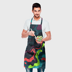 Фартук кулинарный Яркий кислотный абстрактный камуфляж, цвет: 3D-принт — фото 2
