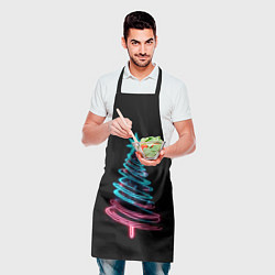 Фартук кулинарный Неоновая ёлка, цвет: 3D-принт — фото 2