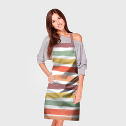 Фартук кулинарный Разноцветные полосы от руки, цвет: 3D-принт — фото 2