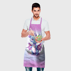Фартук кулинарный Дракончик нарисованный акварелью, цвет: 3D-принт — фото 2