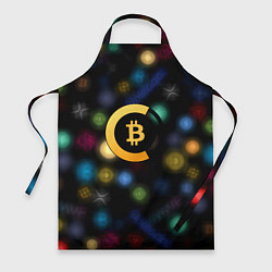 Фартук кулинарный Bitcoin logo criptomoney, цвет: 3D-принт