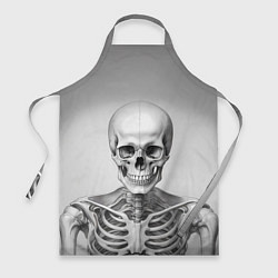 Фартук кулинарный Скелет черно белый, цвет: 3D-принт