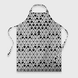 Фартук кулинарный Треугольники чёрные и белые, цвет: 3D-принт