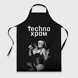 Фартук Techno храм монашка с бутылкой