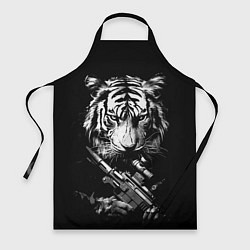 Фартук кулинарный Тигр с винтовкой, цвет: 3D-принт