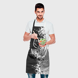 Фартук кулинарный Nirvana чернобелые краски рок, цвет: 3D-принт — фото 2