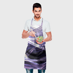 Фартук кулинарный Фиолетовые прозрачные полосы, цвет: 3D-принт — фото 2