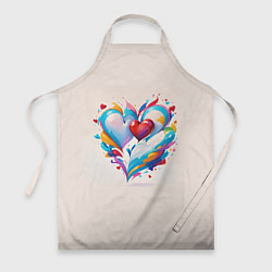 Фартук кулинарный Пара сердец, цвет: 3D-принт