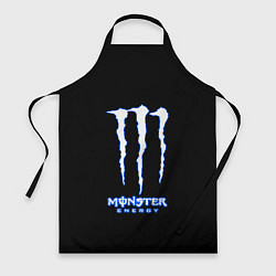 Фартук кулинарный Monster energy голубой, цвет: 3D-принт