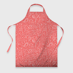 Фартук кулинарный Школьный розовый паттерн, цвет: 3D-принт