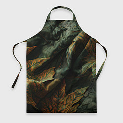 Фартук кулинарный Реалистичный охотничий камуфляж из ткани и листьев, цвет: 3D-принт