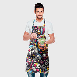 Фартук кулинарный Паттерн с играми, цвет: 3D-принт — фото 2