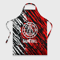 Фартук кулинарный Silent hill краски белые и красные штрихи, цвет: 3D-принт