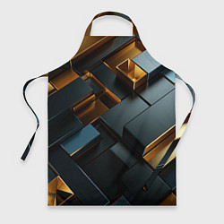 Фартук кулинарный Черные и золотые слитки, цвет: 3D-принт