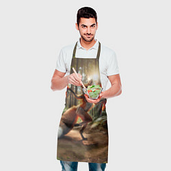 Фартук кулинарный Лиса Шаманка танцует зажигательный танец в лесу, цвет: 3D-принт — фото 2