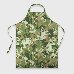 Фартук кулинарный Лягушата камуфляж, цвет: 3D-принт
