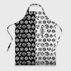 Фартук Genshin Impact - black and white