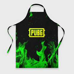 Фартук кулинарный PUBG кислотное лого огненный стиль, цвет: 3D-принт