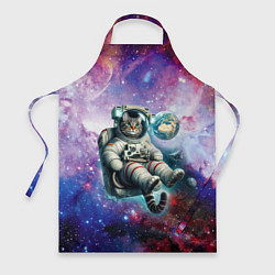 Фартук кулинарный Brave cat in space - ai art, цвет: 3D-принт