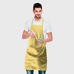 Фартук кулинарный Жёлтый в белую полоску, цвет: 3D-принт — фото 2
