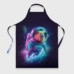 Фартук кулинарный Полёт капибары в космосе - неон, цвет: 3D-принт