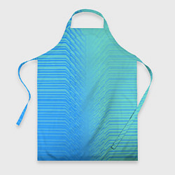 Фартук кулинарный Голубые градиентные линии, цвет: 3D-принт