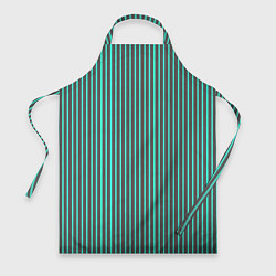 Фартук кулинарный Полосы серо-бирюзовый, цвет: 3D-принт