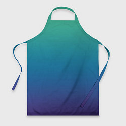 Фартук кулинарный Градиент зелёно-фиолетовый, цвет: 3D-принт