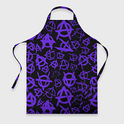 Фартук кулинарный Узор анархия фиолетовый, цвет: 3D-принт