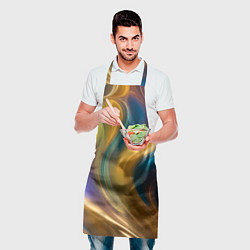 Фартук кулинарный Жидкий разноцветный металл, цвет: 3D-принт — фото 2