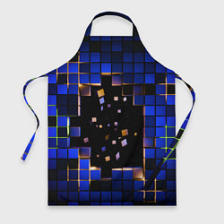 Фартук кулинарный Окно в пространство - синие кубы, цвет: 3D-принт